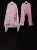Lavender Silk Cotton Straight Cut Salwar Suit Adorned with Floral Prints and Threadwork, Paired with Dupatta - Diadem