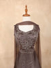 Dark Brown Gown with Sequins, Beads and Floral Design - Diadem