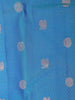 Blue Pure Kanchipuram Bridal Silk Saree with Chakra and Peacock Motif and Zari Border - Diadem