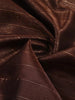 Brown Pure Kanchipuram Bridal Silk Saree with Stripes Design on the Body with Zari Border - Diadem