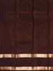 Brown Pure Kanchipuram Bridal Silk Saree with Stripes Design on the Body with Zari Border - Diadem
