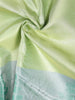 Light Green Pure Kanchipuram Bridal Silk Saree with Stripes Design on the Body with Zari Border - Diadem