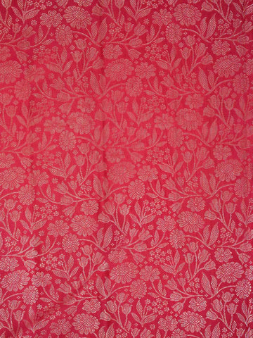 Red Pure Kanchipuram Silk Saree with Floral Patterns on the Body and with Designed Border - Diadem