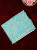 Aqua Blue Floral Thread Embroidered Organza Saree - Diadem