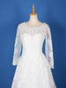 White Net Floral Lace and Stone work Wedding Gown - Diadem
