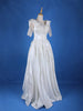 White Satin Floral Glitters Wedding Gown - Diadem