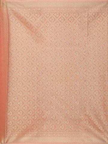Onion Pink Art Silk Saree with Geometric Floral Design on the Body with Designed Border - Diadem