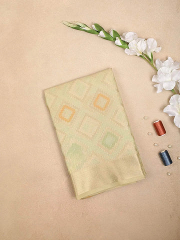 Olive Green Art Silk Saree with Diamond Design on the Body with Designed Border - Diadem