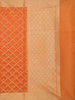 Orange Art Silk Saree with Diagonal Checks Design on the Body with Zari Border - Diadem