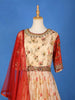 Beige Floral Embroidery Gown and Net Dupatta - Diadem