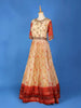 Beige Floral Embroidery Gown and Net Dupatta - Diadem
