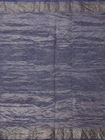 Blue Organza Saree with Mirror Embroidery on the Body with Designed Border - Diadem