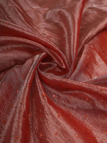 Onion Pink Organza Saree with Stone and Crush Design on the Body with Designed Border - Diadem