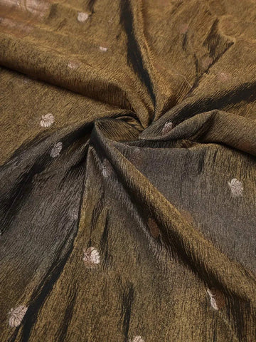 Dark Green Organza Saree with Floral Design on the Body with Designed Border - Diadem