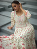White Floral Printed Synthetic Salwar Suit - Diadem