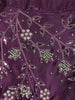 Lavender Floral and Stone Embroidery Bridesmaid Organza Lehenga - Diadem