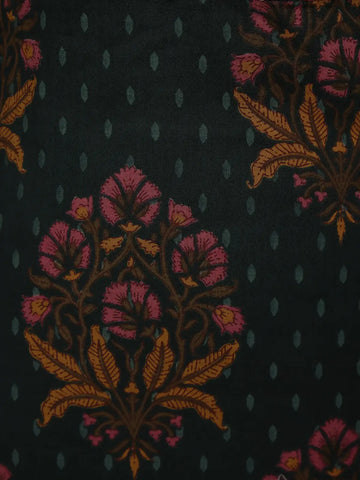 Green Floral Design Printed Cotton Salwar Suit - Diadem