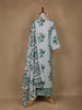 Sky Blue Floral Design Printed Cotton Salwar Suit - Diadem