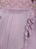 Lavender Embroidery Lyrca Ready To Wear Saree with Designer Blouse - Diadem
