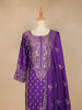 Purple Floral Design Crepe Salwar Palazzo Suit - Diadem