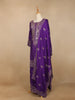 Purple Floral Design Crepe Salwar Palazzo Suit - Diadem