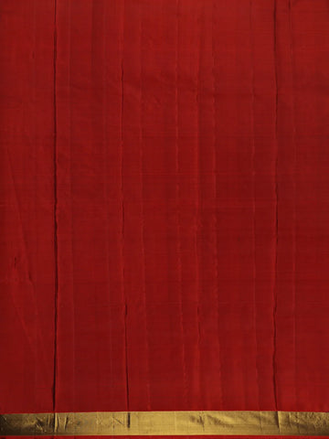 Navy Blue With Red Border Zari Butta Kanchipuram Silk Saree - Diadem