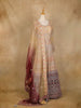 Beige Floral Designed Ombre Bridal Reception Gown - Diadem