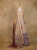 Beige Floral Designed Ombre Bridal Reception Gown - Diadem