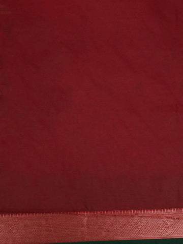 Dark Green Floral and Paisley Designed Art Silk Saree - Diadem