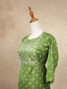 Dark Green Cotton Kurtis Adorned With Sequins and Embroidery Dotted Design without Dupatta - Diadem