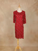 Dark Red Printed Designs Cotton Kurti - Diadem