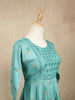 Cyan Blue Cotton Kurtis Adorned With Sequins and Embroidery with Floral Design without Dupatta - Diadem