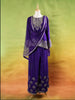 Royal Blue Palazzo Suit Adorned with Floral Embroidery, With Dupatta and 3/4 Sleeve - Diadem