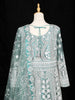 Aqua Green Full Sleeve Wedding Bridal Lehenga with Floral Embroidery - Diadem
