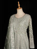 Pale Green Engagement Gown for Women with Floral and Diamond Embroidery Design and Net Dupatta - Diadem