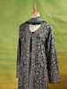 Dark Green Palazzo Suit Adorned with Floral Embroidery, With Dupatta and Full Sleeve - Diadem