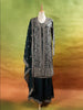 Dark Green Palazzo Suit Adorned with Floral Embroidery, With Dupatta and Full Sleeve - Diadem