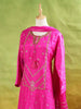 Pink Palazzo Suit Adorned with Floral Embroidery, With Dupatta and 3/4 Sleeve - Diadem