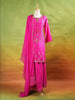 Pink Palazzo Suit Adorned with Floral Embroidery, With Dupatta and 3/4 Sleeve - Diadem