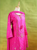 Pink Palazzo Suit Adorned with Floral Embroidery, With Dupatta and 3/4 Sleeve - Diadem