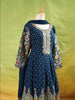 Dark Green Palazzo Suit Adorned with Floral and Sequins Embroidery, With Dupatta and 3/4 Sleeve - Diadem