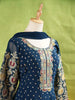 Dark Green Palazzo Suit Adorned with Floral and Sequins Embroidery, With Dupatta and 3/4 Sleeve - Diadem