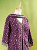 Purple Palazzo Suit Adorned with Floral and Sequin Embroidery, With Dupatta and 3/4 Sleeve - Diadem