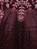 Maroon Floral Embroidered Organza Gown - Diadem