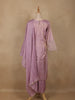 Lavender Silk Salwar Suit with Floral Embroidery - Diadem