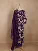 Purple Floral Designed Cotton Salwar Suit - Diadem