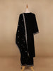 Black Floral Designed Velvet Co Ord Salwar Suit - Diadem