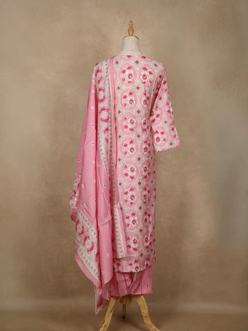 Pink Ikat Design Printed Cotton Salwar Suit - Diadem
