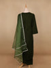 Green Floral Designed Velvet Co Ord Salwar Suit - Diadem
