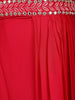 Vibrant Red Sequin Embellished Georgette Crop Top with Draped Skirt - Diadem
